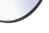 ELEGANT DECOR MR4064BK Metal frame Round Mirror with decorative hook 42 inch Black finish