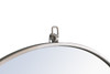 ELEGANT DECOR MR4063S Metal frame Round Mirror with decorative hook 36 inch Silver finish