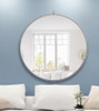 ELEGANT DECOR MR4063S Metal frame Round Mirror with decorative hook 36 inch Silver finish