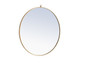 ELEGANT DECOR MR4062BR Metal frame Round Mirror with decorative hook 36 inch Brass finish