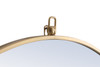 ELEGANT DECOR MR4062BR Metal frame Round Mirror with decorative hook 36 inch Brass finish