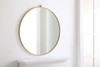 ELEGANT DECOR MR4062BR Metal frame Round Mirror with decorative hook 36 inch Brass finish