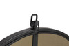 ELEGANT DECOR MR4061BK Metal frame Round Mirror with decorative hook 36 inch Black finish