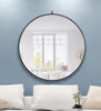 ELEGANT DECOR MR4061BK Metal frame Round Mirror with decorative hook 36 inch Black finish