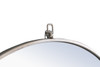 ELEGANT DECOR MR4059S Metal frame Round Mirror with decorative hook 32 inch Silver finish