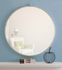 ELEGANT DECOR MR4059S Metal frame Round Mirror with decorative hook 32 inch Silver finish