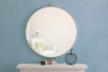 ELEGANT DECOR MR4059S Metal frame Round Mirror with decorative hook 32 inch Silver finish