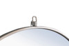 ELEGANT DECOR MR4059S Metal frame Round Mirror with decorative hook 32 inch Silver finish