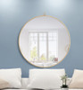 ELEGANT DECOR MR4058BR Metal frame Round Mirror with decorative hook 32 inch Brass finish