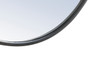 ELEGANT DECOR MR4057BK Metal frame Round Mirror with decorative hook 32 inch Black finish