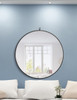 ELEGANT DECOR MR4057BK Metal frame Round Mirror with decorative hook 32 inch Black finish