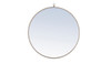 ELEGANT DECOR MR4056S Metal frame Round Mirror with decorative hook 28 inch Silver finish