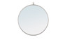 ELEGANT DECOR MR4053S Metal frame Round Mirror with decorative hook 24 inch Silver finish