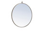 ELEGANT DECOR MR4053S Metal frame Round Mirror with decorative hook 24 inch Silver finish