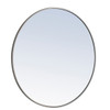 ELEGANT DECOR MR4043S Metal frame Round Mirror 36 inch Silver finish