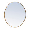 Elegant Decor MR4042BR Metal frame Round Mirror 36 inch Brass finish