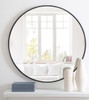 Elegant Decor MR4041BK Metal frame Round Mirror 36 inch Black finish