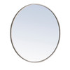 Elegant Decor MR4036S Metal frame Round Mirror 28 inch Silver finish