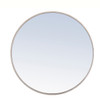 Elegant Decor MR4036S Metal frame Round Mirror 28 inch Silver finish