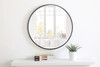 Elegant Decor MR4031BK Metal frame Round Mirror 24 inch Black finish