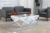 Elegant Decor MF92010 47.5 inch Rectangle Crystal Coffee Table Clear Royal Cut Crystal