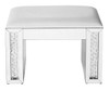 Elegant Decor MF91018 26 inch Crystal Vanity Leather stool in Clear Mirror Finish