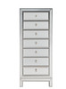 ELEGANT DECOR MF72047 Lingerie Chest 7 drawers 18in. W x 15in. D x 42in. H in antique silver paint