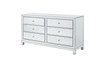 ELEGANT DECOR MF72036 Dresser 6 drawers 60in. W x 18in. D x 32in. H in antique silver paint