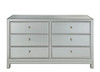 ELEGANT DECOR MF72036 Dresser 6 drawers 60in. W x 18in. D x 32in. H in antique silver paint