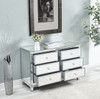 ELEGANT DECOR MF72017 Dresser 6 drawers 48in. W x 18in. Din. x 32in. H in antique silver paint ELEGANT DECOR MF72017 Dresser 6 drawers 48in. W x 18in. Din. x 32in. H in antique silver paint