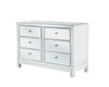 ELEGANT DECOR MF72017 Dresser 6 drawers 48in. W x 18in. Din. x 32in. H in antique silver paint ELEGANT DECOR MF72017 Dresser 6 drawers 48in. W x 18in. Din. x 32in. H in antique silver paint