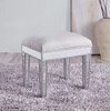 ELEGANT DECOR MF72007  Dressing stool 18in. Wx 14in. D x 18in. H in antique silver paint