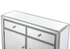 ELEGANT DECOR MF72002 Nightstand 2 drawers 2 doors 38in. W x 12in. D x 32in. H in antique silver paint