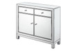 ELEGANT DECOR MF72002 Nightstand 2 drawers 2 doors 38in. W x 12in. D x 32in. H in antique silver paint