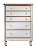 ELEGANT DECOR MF6-1126G 5 Drawer Cabinet 33 in. x 16 in. x 49 in. in Gold paint