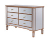 ELEGANT DECOR MF6-1117G 6 Drawer Dresser 48 in. x 18 in. x 32 in. in Gold paint