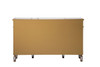 ELEGANT DECOR MF6-1101GC 3 Drawer 4 Door Cabinet 60 in. x 14 in. x 36 in. in Gold Clear