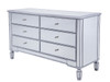 ELEGANT DECOR MF6-1036S 6 drawers cabinet 60 in. x 20 in. x 34 in. in Silver paint