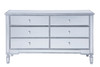 ELEGANT DECOR MF6-1036S 6 drawers cabinet 60 in. x 20 in. x 34 in. in Silver paint