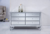 ELEGANT DECOR MF6-1036S 6 drawers cabinet 60 in. x 20 in. x 34 in. in Silver paint