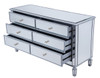 ELEGANT DECOR MF6-1036S 6 drawers cabinet 60 in. x 20 in. x 34 in. in Silver paint