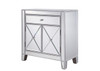 Elegant Decor MF6-1034 1 Drawer 2 Doors Cabinet 28 in. x 13-1/4 in. x 28-1/4 in. in silver paint