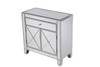 Elegant Decor MF6-1034 1 Drawer 2 Doors Cabinet 28 in. x 13-1/4 in. x 28-1/4 in. in silver paint