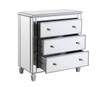 Elegant Decor MF6-1019S 3 Drawer Bedside Cabinet 33 in.x 18 in.x 32 in. in silver paint