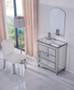 Elegant Decor MF6-1019S 3 Drawer Bedside Cabinet 33 in.x 18 in.x 32 in. in silver paint