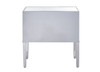 Elegant Decor MF72045 Nightstand 2 drawers 34in. W x 16in. D x 34in. H in antique silver paint