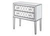 Elegant Decor MF72045 Nightstand 2 drawers 34in. W x 16in. D x 34in. H in antique silver paint