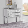 Elegant Decor MF72045 Nightstand 2 drawers 34in. W x 16in. D x 34in. H in antique silver paint