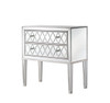 Elegant Decor MF72045 Nightstand 2 drawers 34in. W x 16in. D x 34in. H in antique silver paint