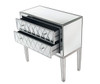 Elegant Decor MF72045 Nightstand 2 drawers 34in. W x 16in. D x 34in. H in antique silver paint